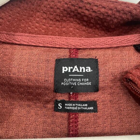 Prana Burgundy Long Sleeve Half Zip Wool Wensley Top Size S - Picture 9 of 12